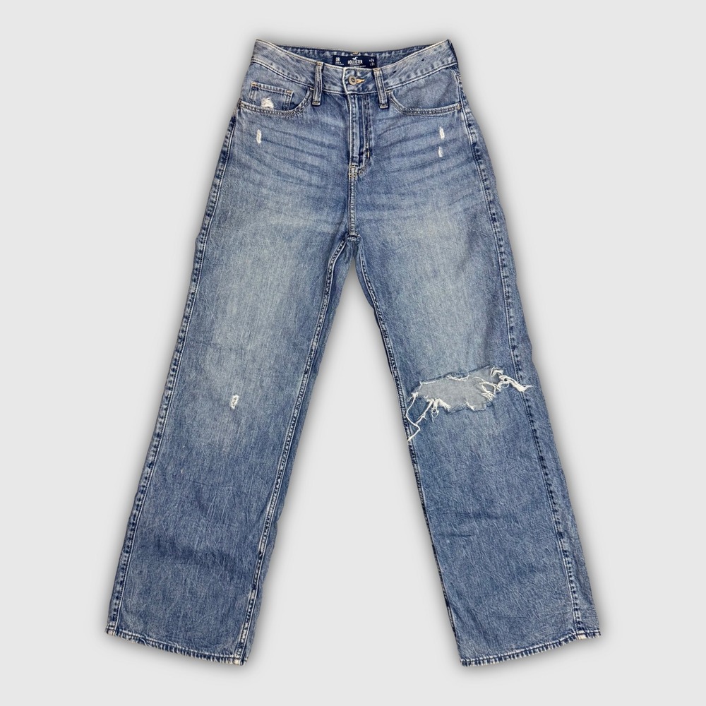 Hollister High-Rise Vintage Baggy Jeans - Women's - 0R - Medium Wash Blue